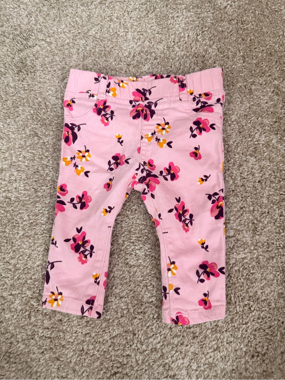 Garanimals Pink Floral Leggings with Yellow & Purple Accents